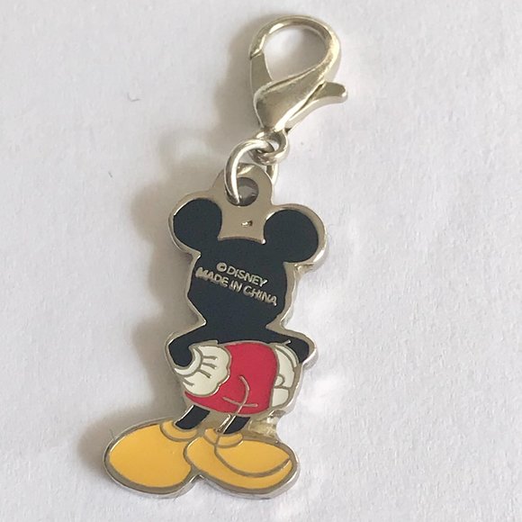 Vintage Disney Mickey Mouse Charm Clip On Zipper Pull Disneyana Signed 2 Sided - Picture 9 of 11